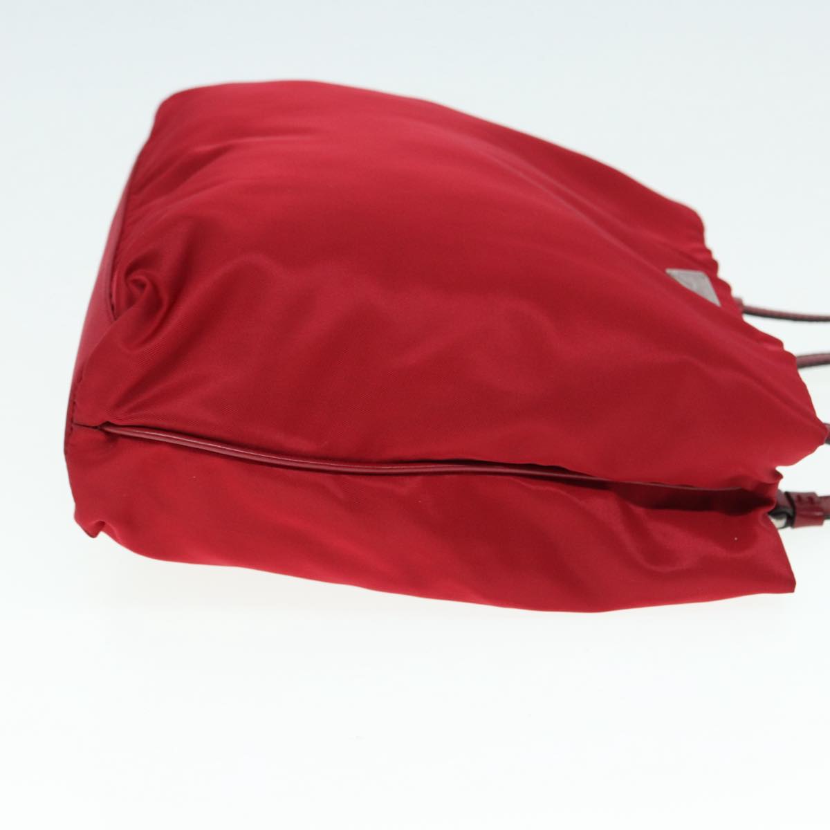 PRADA Hand Bag Nylon Red Silver Auth
