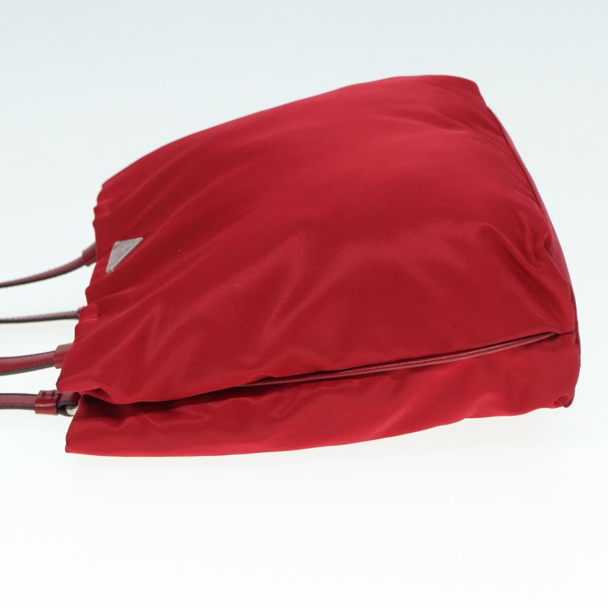 PRADA Hand Bag Nylon Red Silver Auth