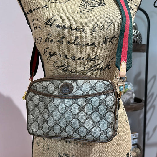 Gucci Monogram Leather Canvas Crossbody