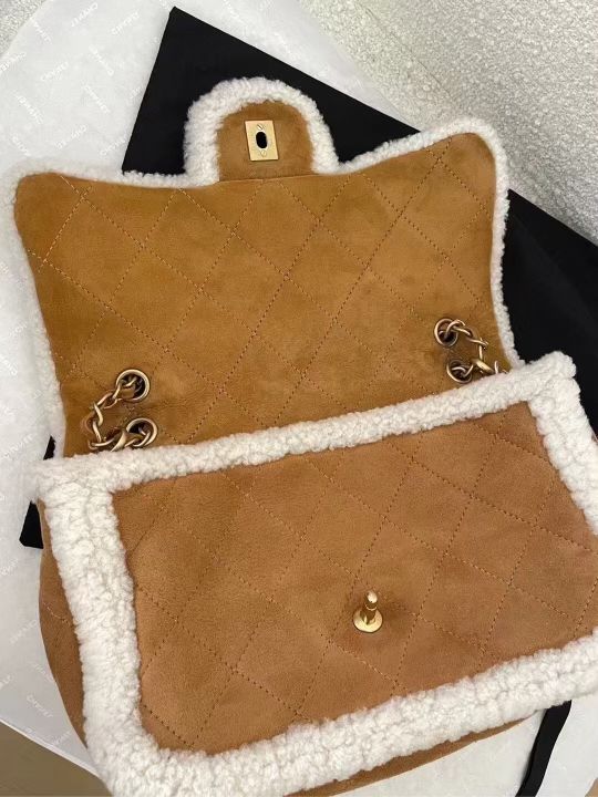 Chanel 18 Shearling Coco Neige Flap Bag Jumbo
