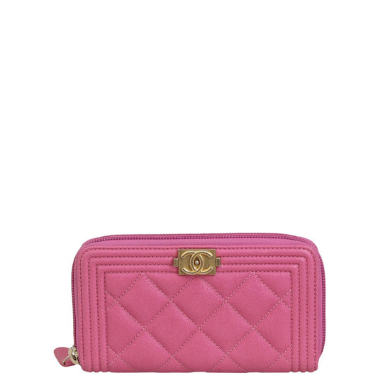 Chanel Boy Zip Around Wallet