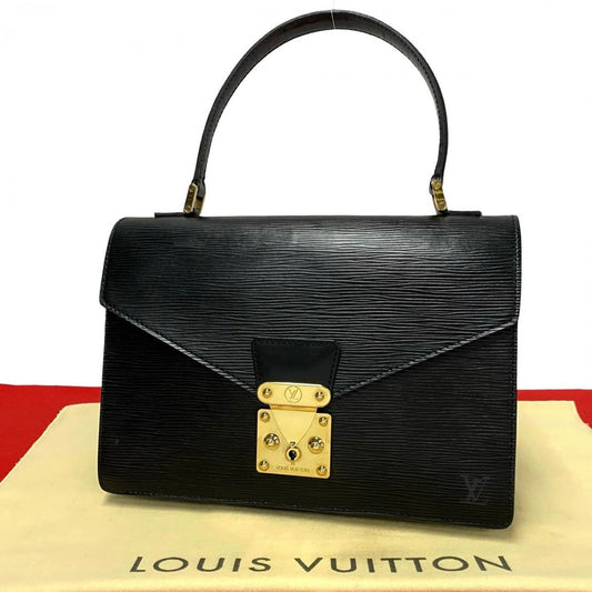 LOUIS VUITTON Handbag leather black Epi Concorde Women