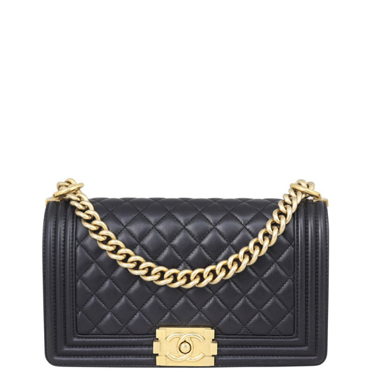 Chanel Boy Old Medium | Black Lambskin