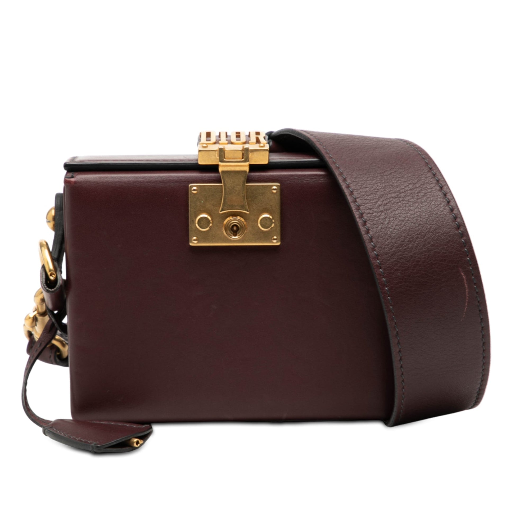 Red Dior Lambskin Dioraddict Lockbox Crossbody