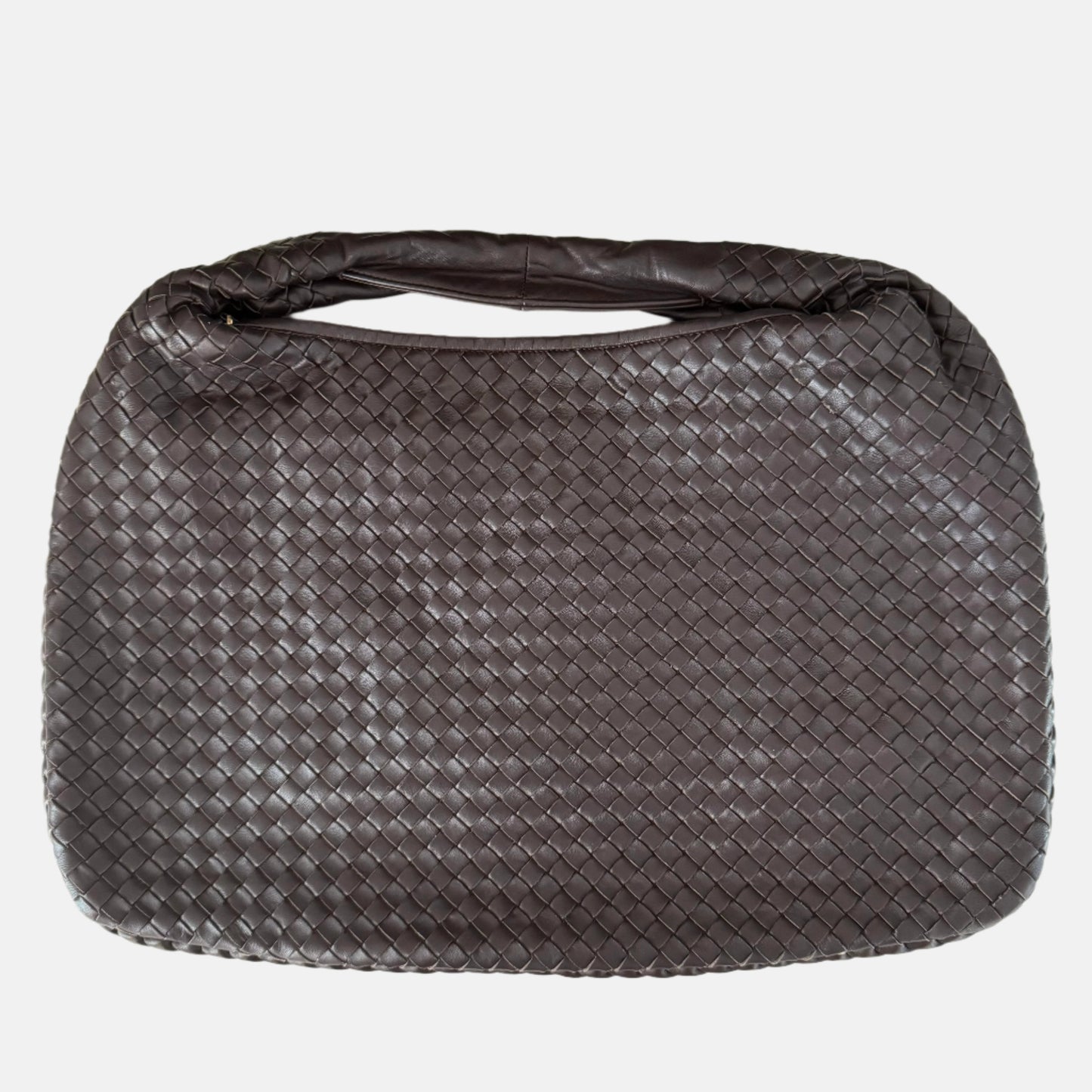 Bottega Veneta Intrecciato Hobo Bag Large Dark Chocolate Brown Lambskin leather 47cm