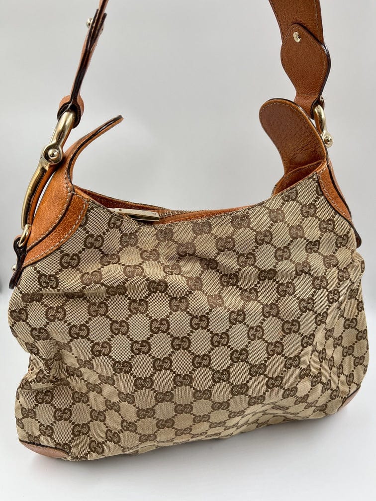 Gucci Leather Canvas Shoulder Bag Style 16