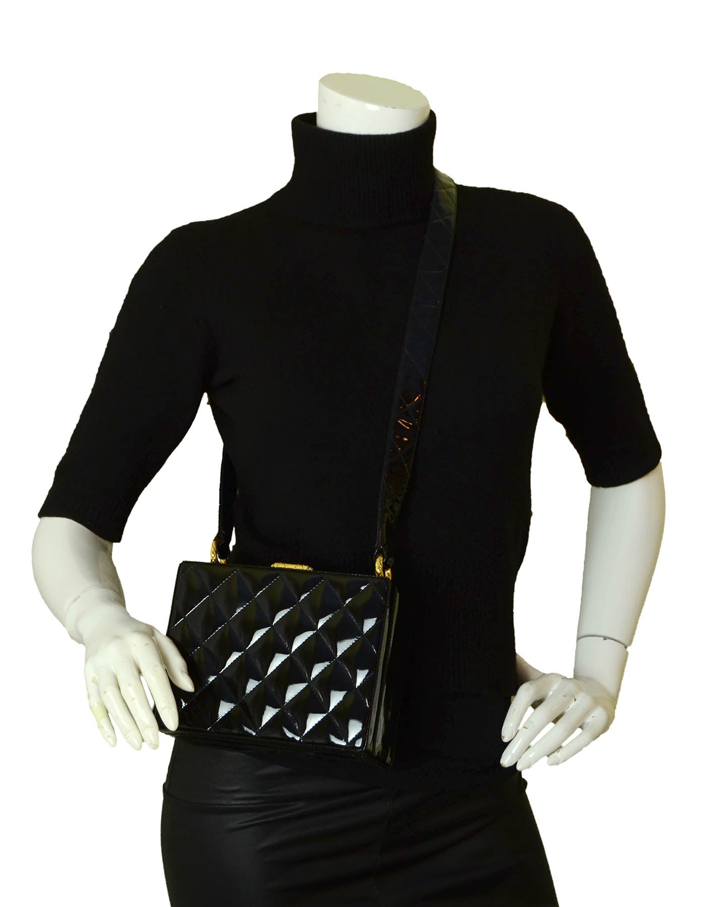Chanel Black Patent Hardcase Shoulder/Crossbody Bag