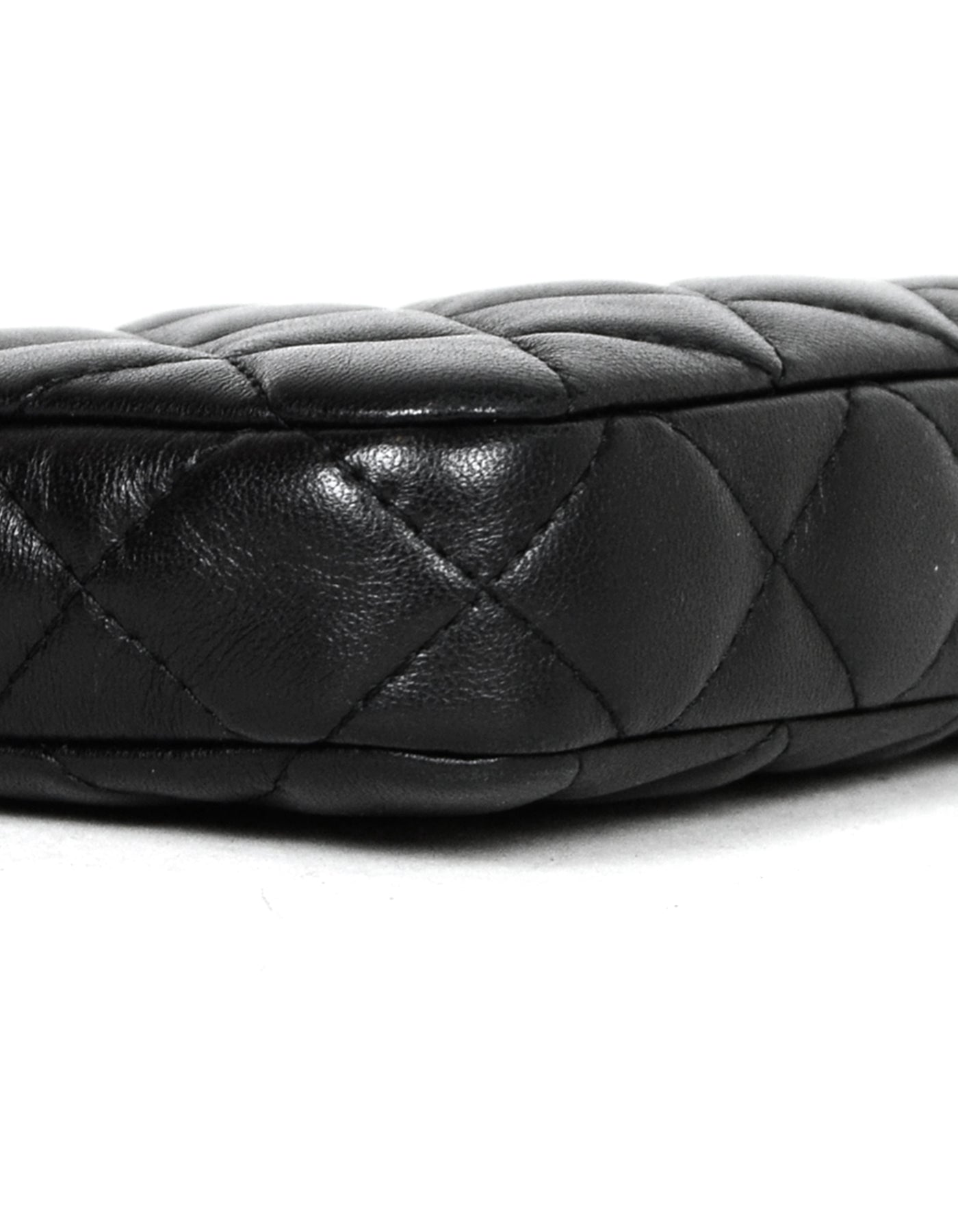 Chanel Black Lambskin Quilted Leather Classic Clutch with Chain