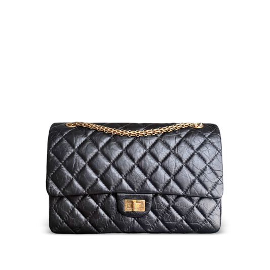 Chanel 2.55 Reissue 226 - 28CM Quilted Aged Calfskin Black Gold Hardware