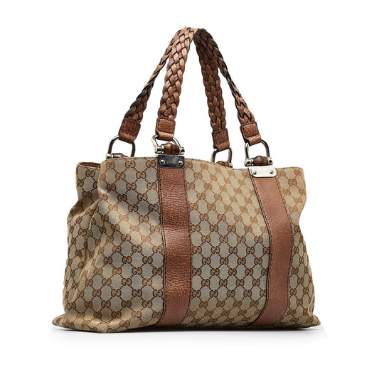 Gucci Leather Canvas Tote