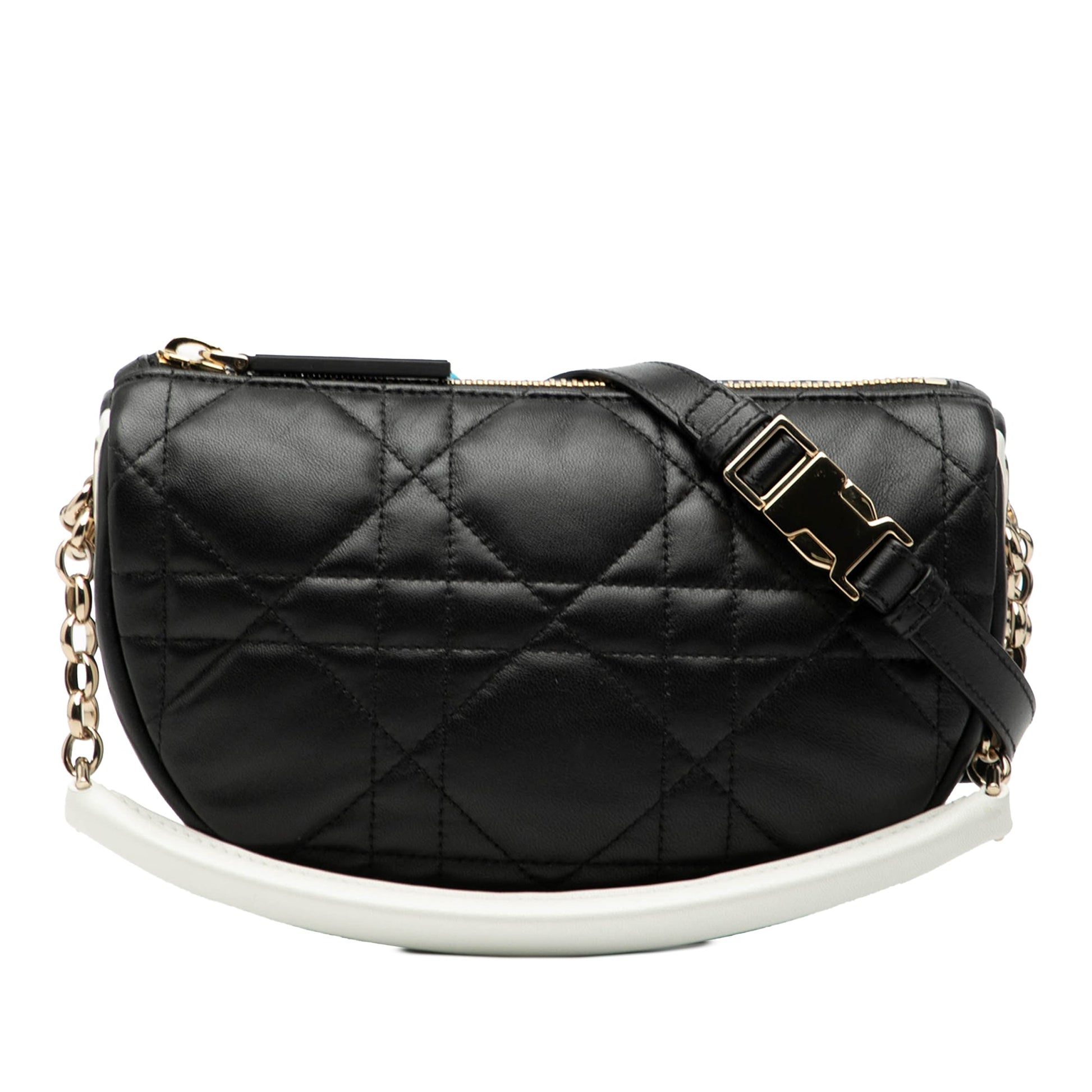 Black Dior Small Lambskin Cannage Dior Vibe Hobo Satchel