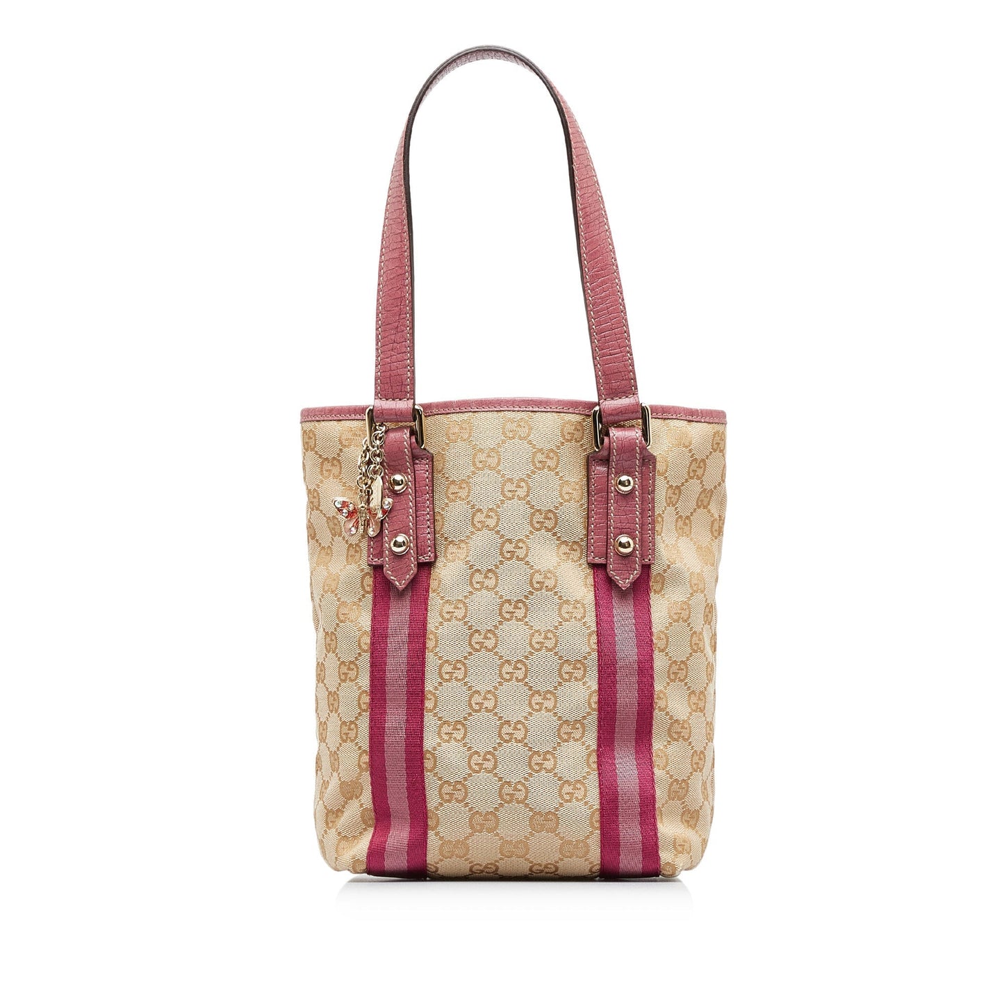Gucci Brown Leather Canvas Tote Style 21