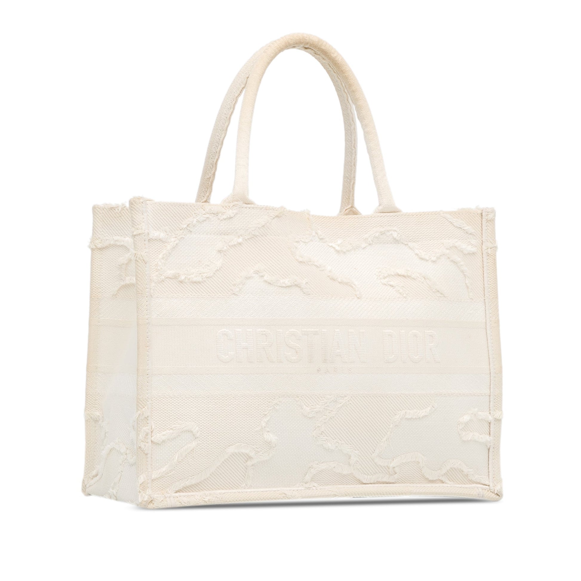 White Dior Medium Camouflage Book Tote