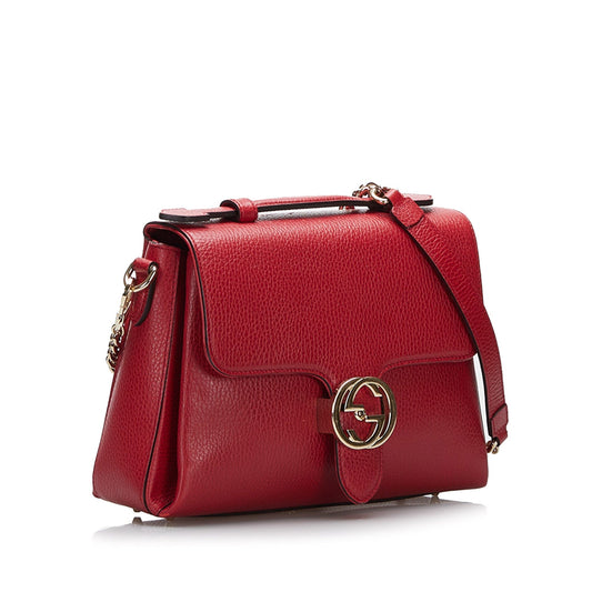 Gucci Interlocking G Red Leather Chain Shoulder Bag