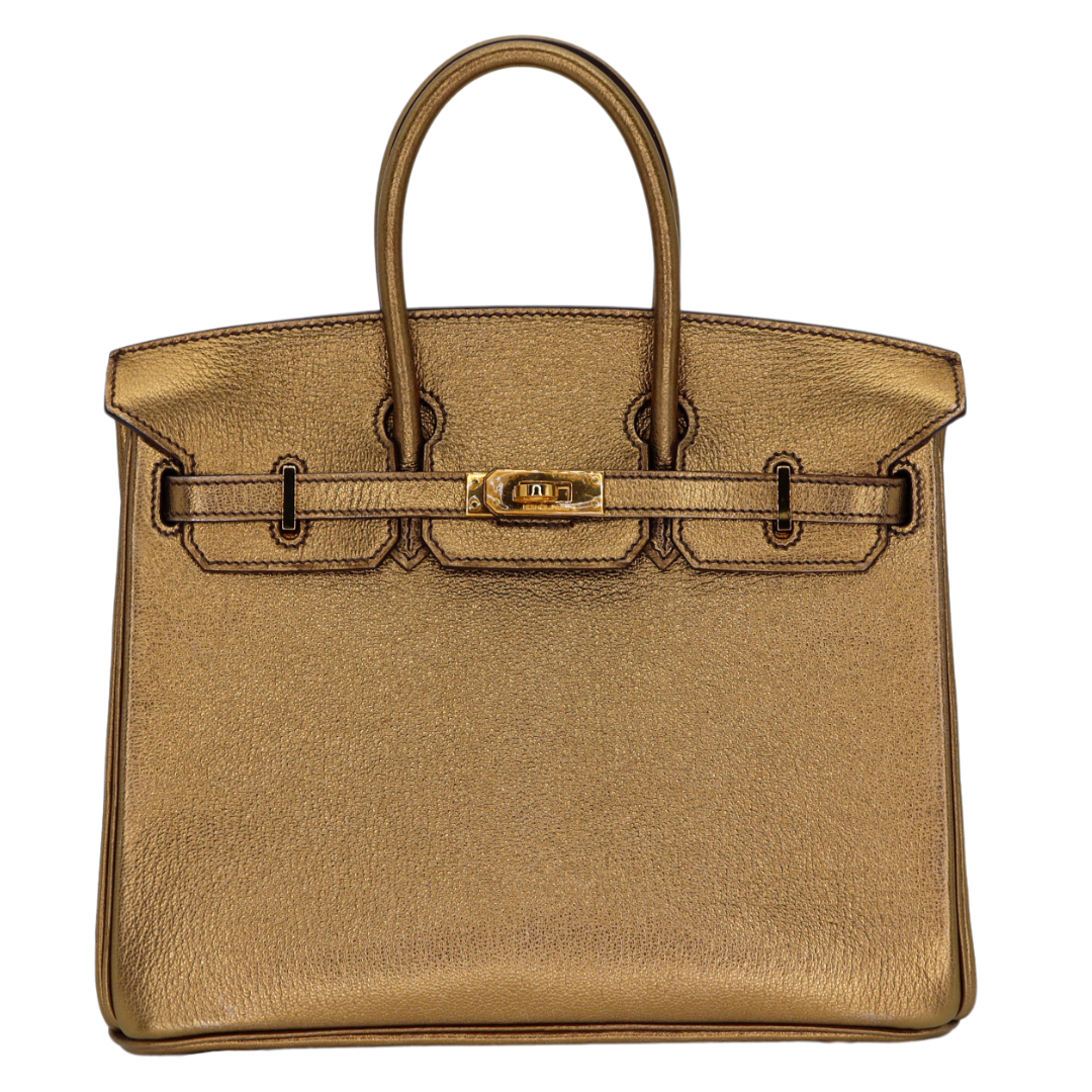 Hermes25cm Birkin Bronze Metallic Gold Hardware