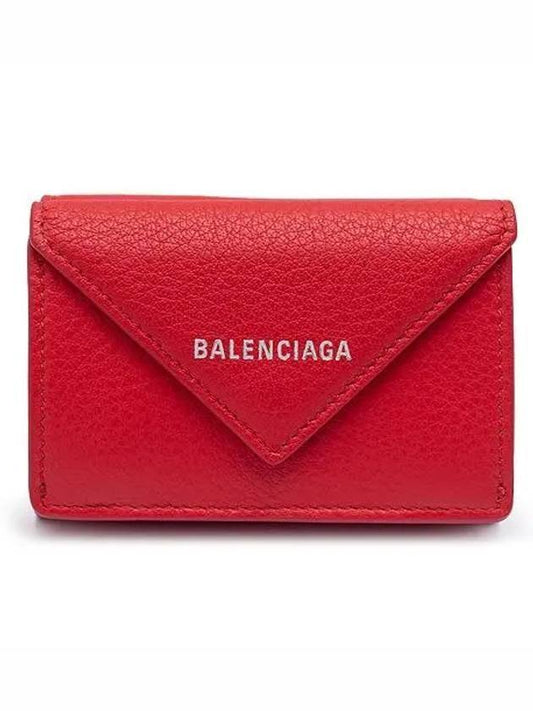 Luxury Balenciaga Trending 2026 Papier Mini Half Wallet Red