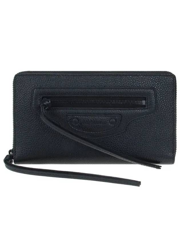 Luxury Balenciaga Trending 2026 Neo Classic Zipper Long Wallet Black