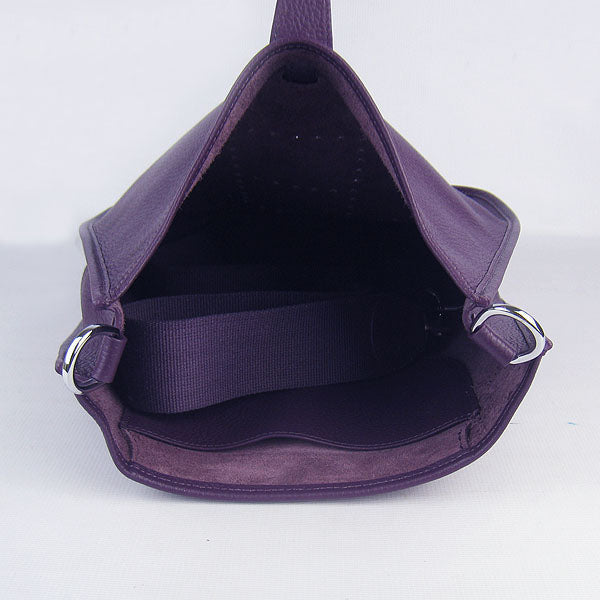 Luxury Hermes Evelyne I handbag purple silver