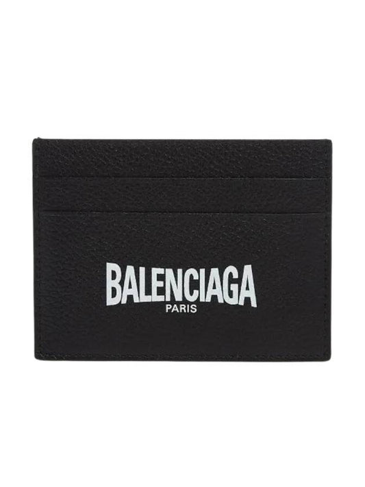 Luxury Balenciaga Trending 2026 Logo Print Card Wallet Black
