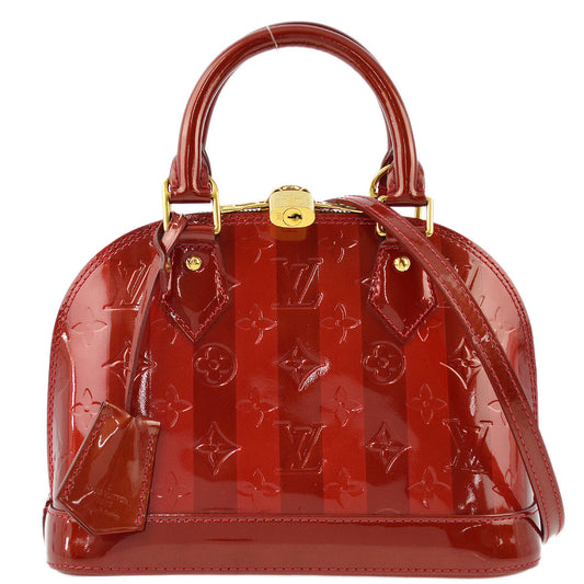 Louis Vuitton 2011 Red Vernis Rayures Alma BB M91593