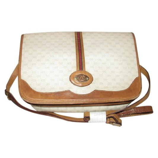 Gucci Envelope Leather Canvas Crossbody