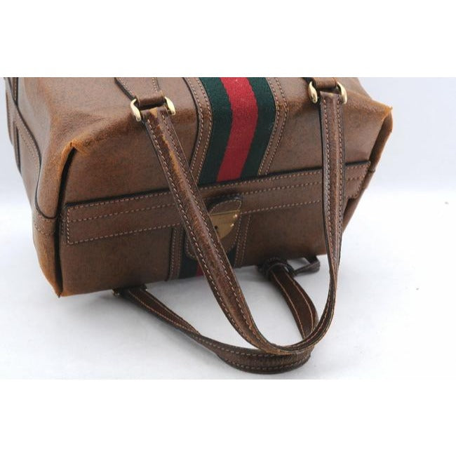 Gucci Saddle Leather Top Handle Shoulder Bag