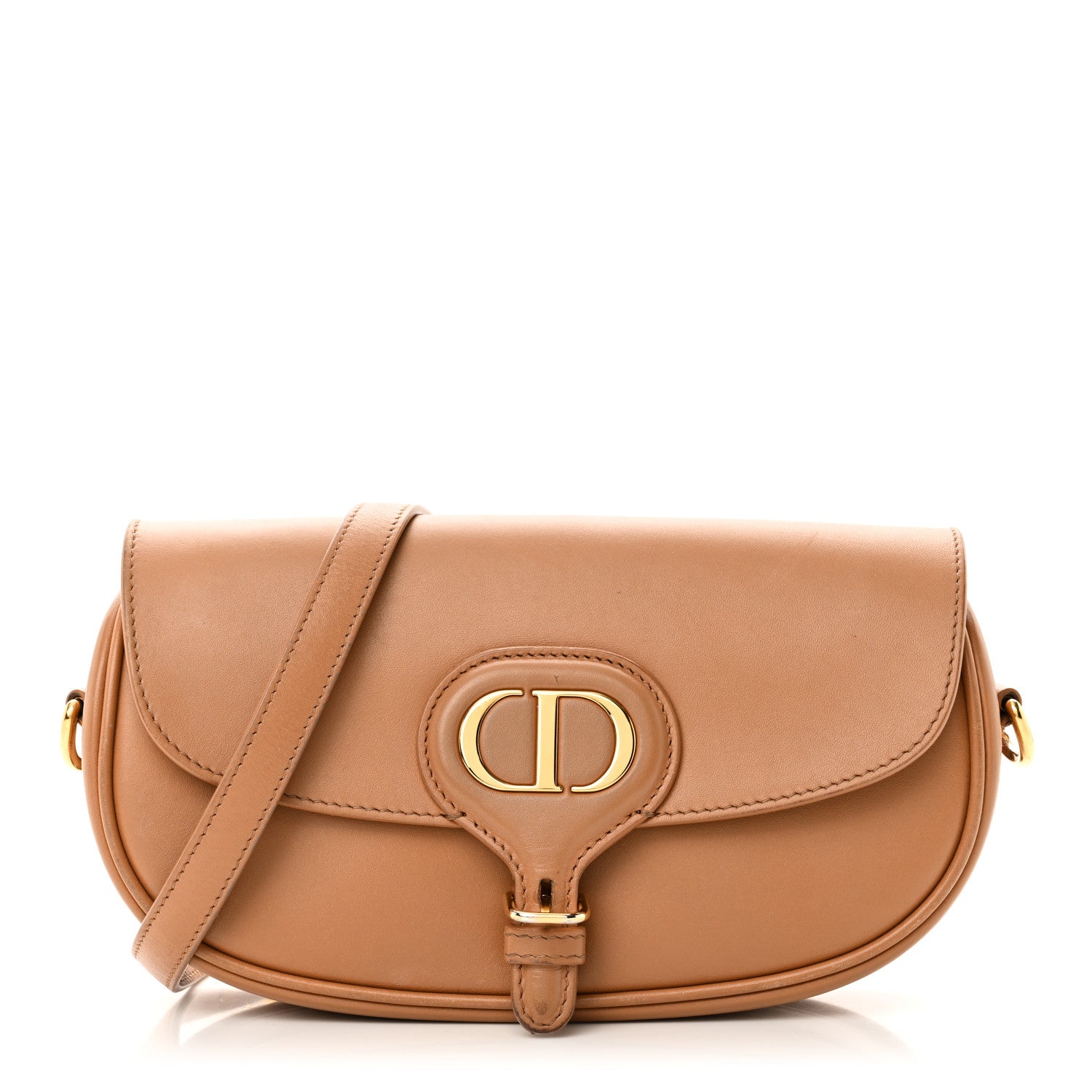 Christian Dior Box Calfskin East West Bobby Bag Cognac