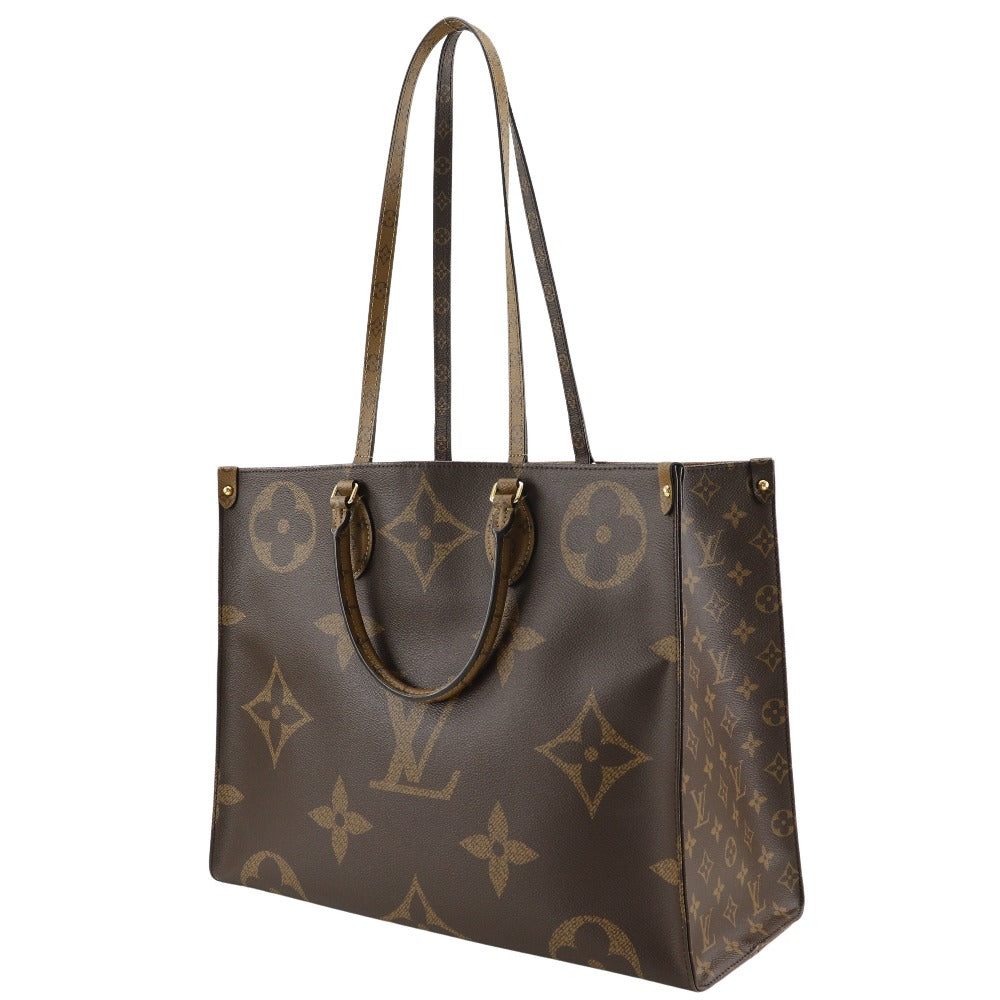 LOUIS VUITTON Tote Bag Monogram Canvas , Monogram Reverse Brown 2WAYShoulder Monogram Giant On-the-go GM Women(Unisex)