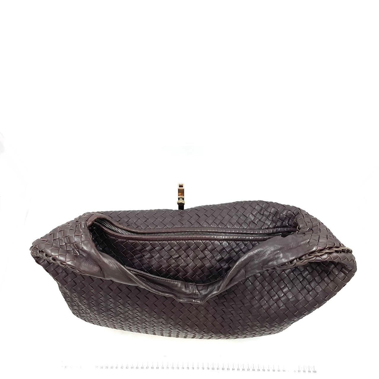 Bottega Veneta Hobo Bag Large Dark Chocolate Brown Lambskin leather 51cm