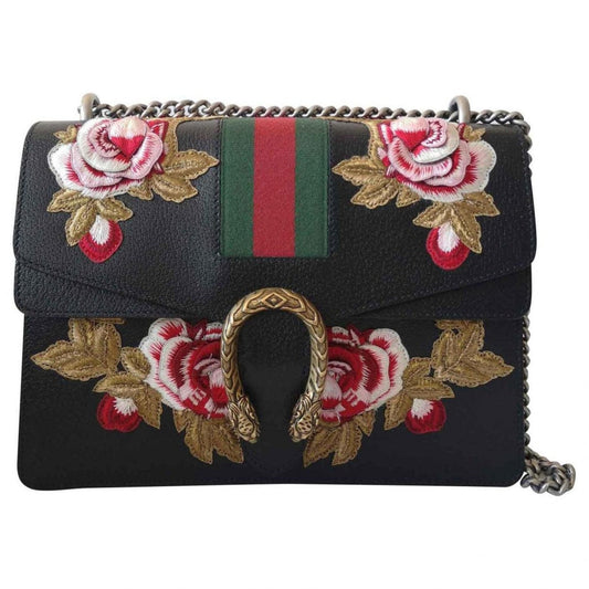Gucci dionysus black leather handbag