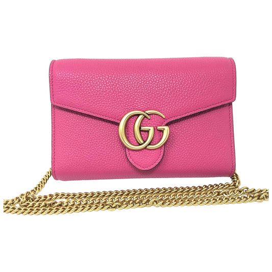 Gucci marmont pink leather handbag