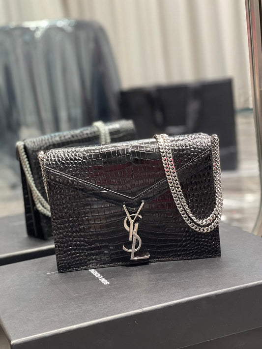 Yves Saint Laurent Cassandra Medium Chain Bag Black.6in/