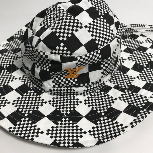 LOUIS VUITTON hat Polyester / Cotton black Distorted Damier Hat mens