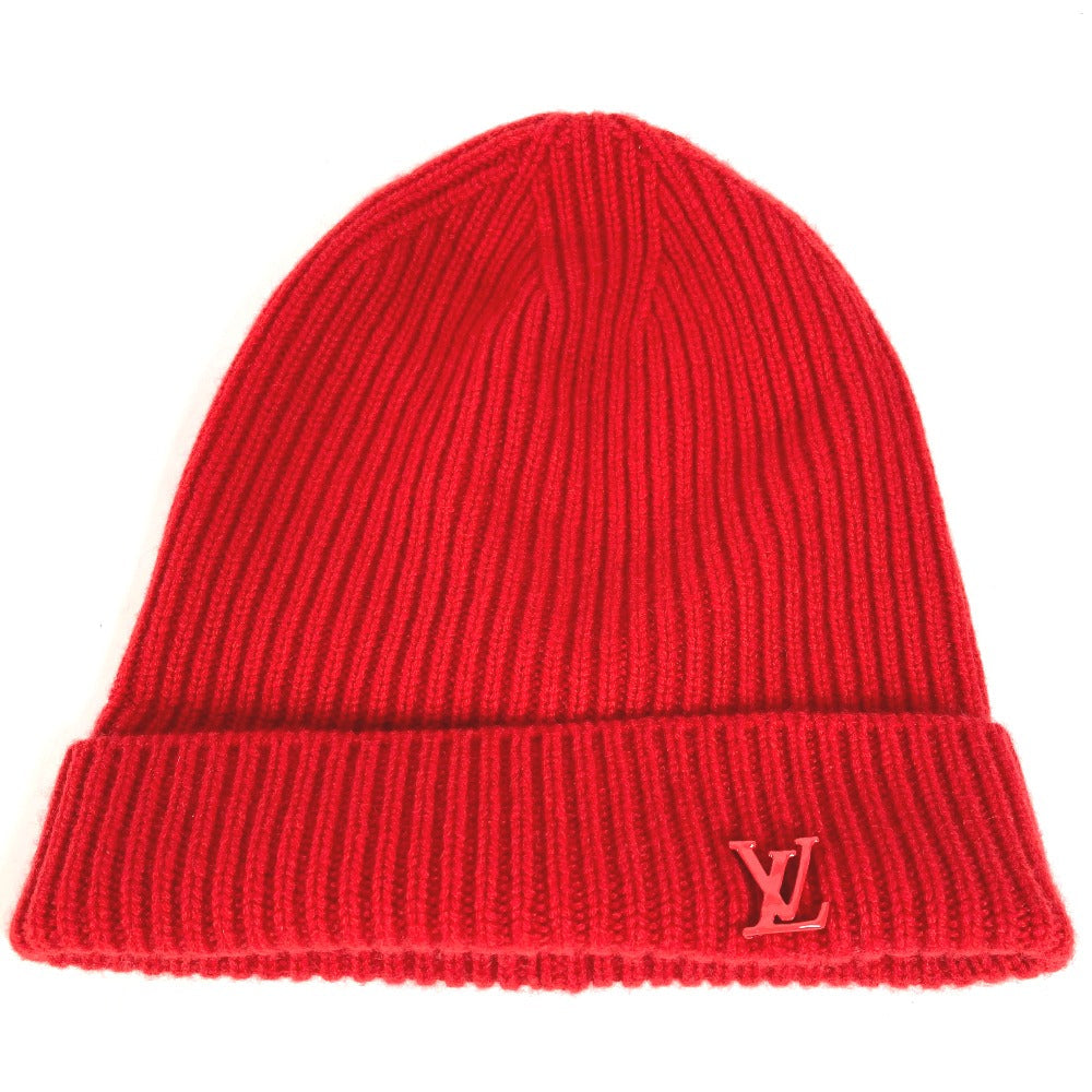 LOUIS VUITTON Knit hat cashmere Red LV logo Bonnet LV Ahead logo mens