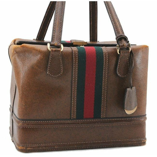 Gucci Saddle Leather Top Handle Shoulder Bag