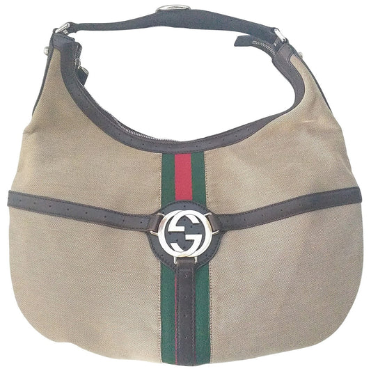 Gucci interlocking brown cloth handbag