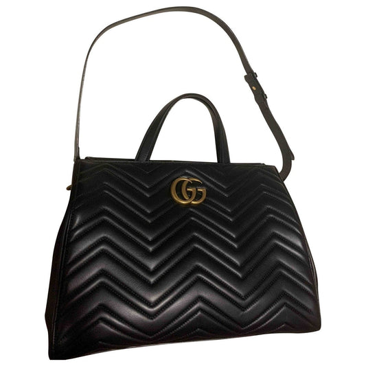 Gucci marmont black leather handbag
