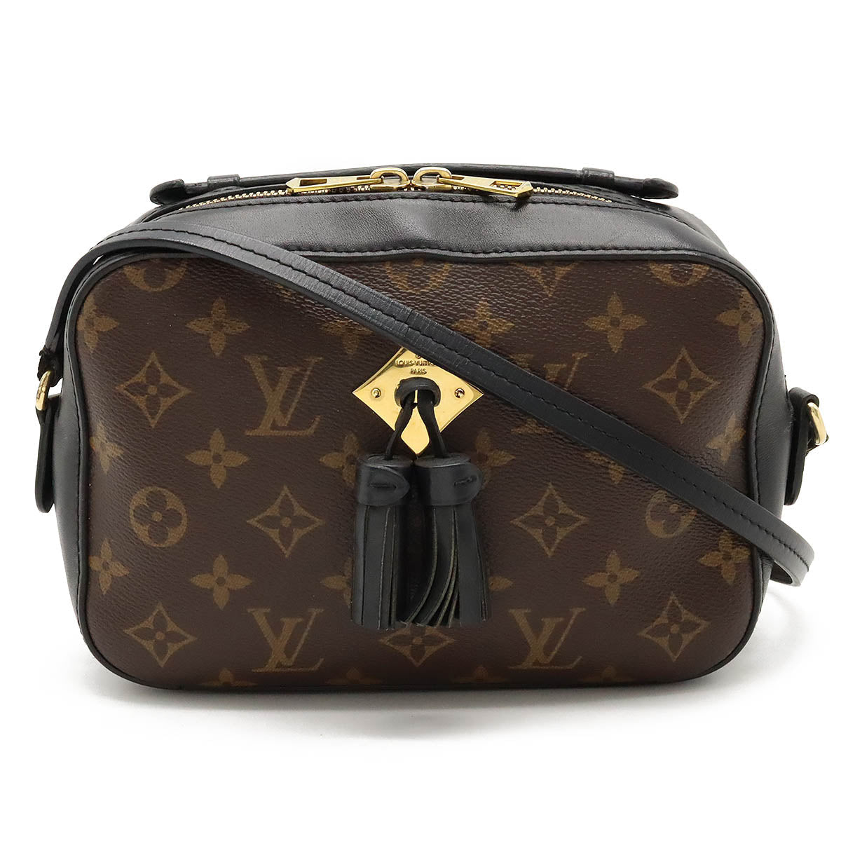 Louis Vuitton Monogram Sandwich Shoulder Bag 2WAY Tassel Handbag Noir Black Black M43555