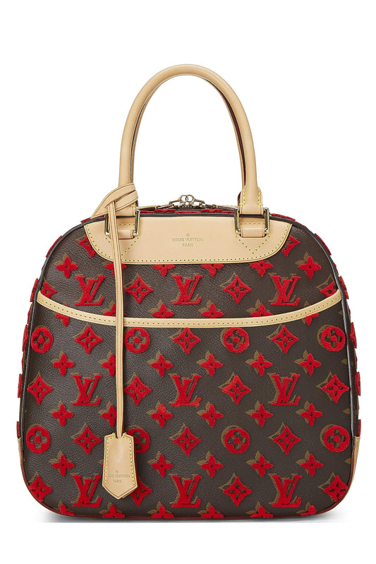 Louis Vuitton, Red Monogram Tuffetage Deauville Cube, Red