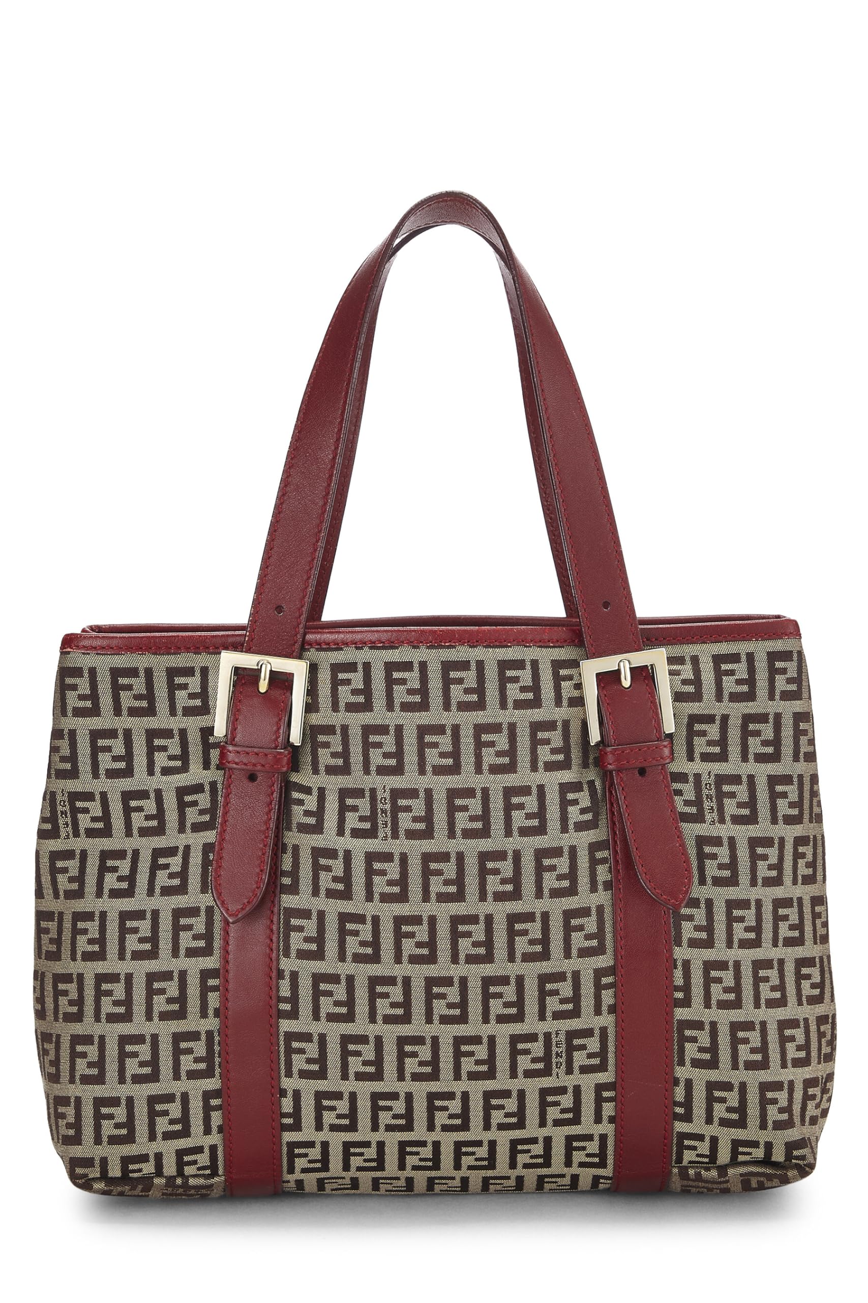 Fendi, Red Zucchino Canvas Handbag, Red