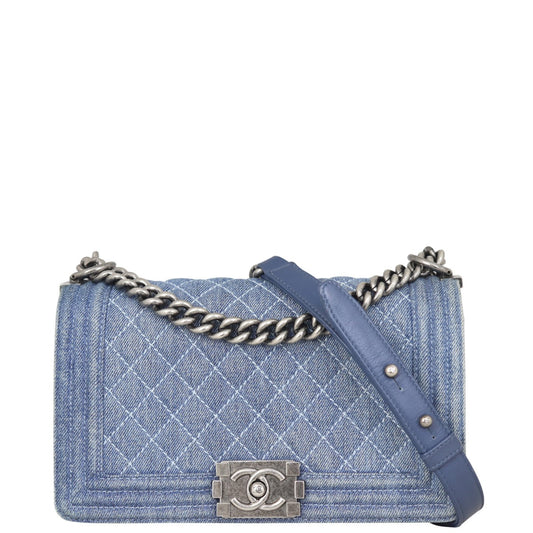 Chanel Boy Old Medium Denim | Blue