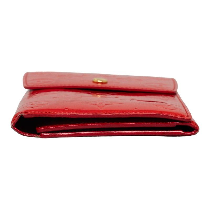 Louis vuitton Verney M91153 Double Folded Wallet Patent Leather Red