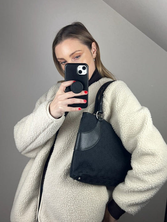 Gucci Leather Canvas Shoulder Bag Style 15