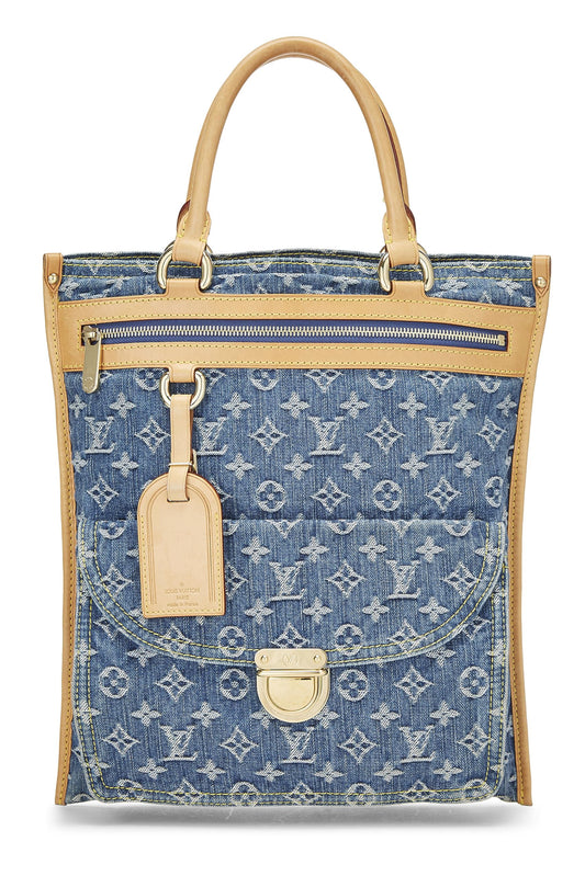 Louis Vuitton, Blue Monogram Flat Shopper, Blue