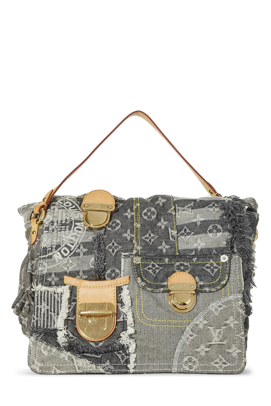 Louis Vuitton, Black Monogram Patchwork Posty, Black