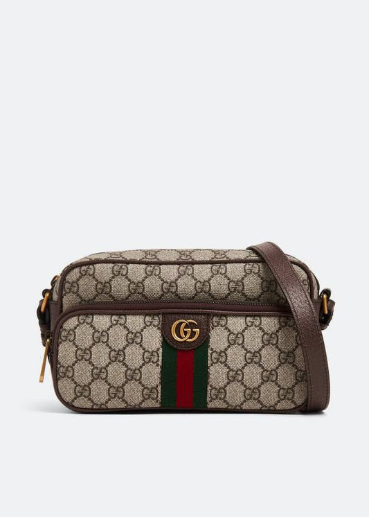 Gucci Ophidia Leather Canvas Handbag