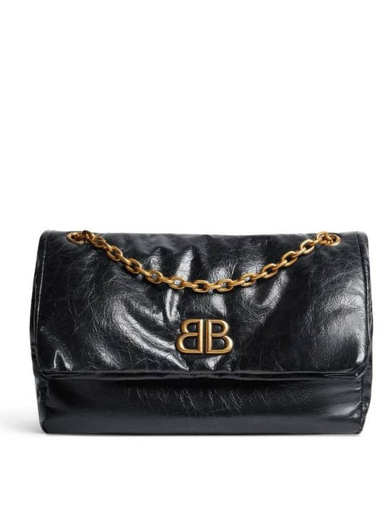 Luxury Balenciaga Trending 2026 Monaco Chain Strap Shoulder Bag Black