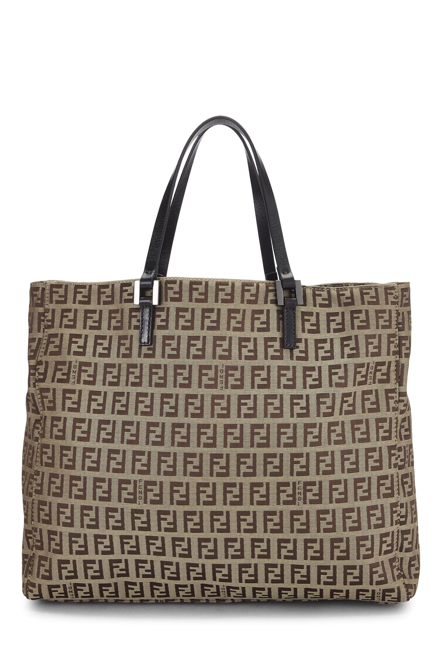 Fendi, Brown Zucchino Canvas Tote Small, Brown