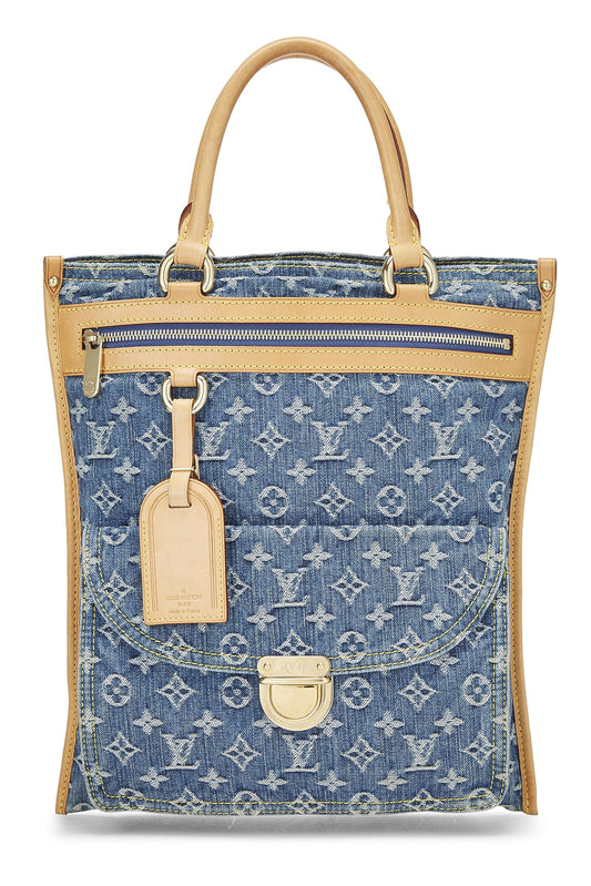 Louis Vuitton, Blue Monogram Flat Shopper, Blue