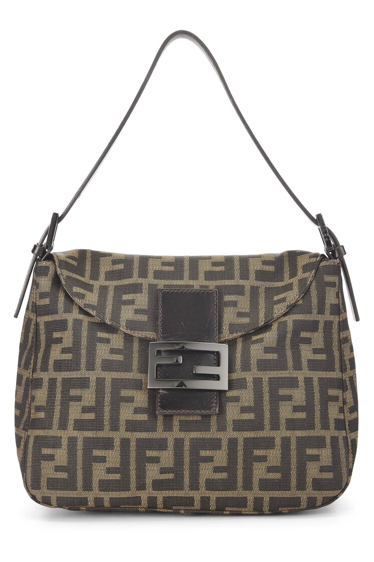 Fendi, Brown Zucca Shoulder Bag, Brown